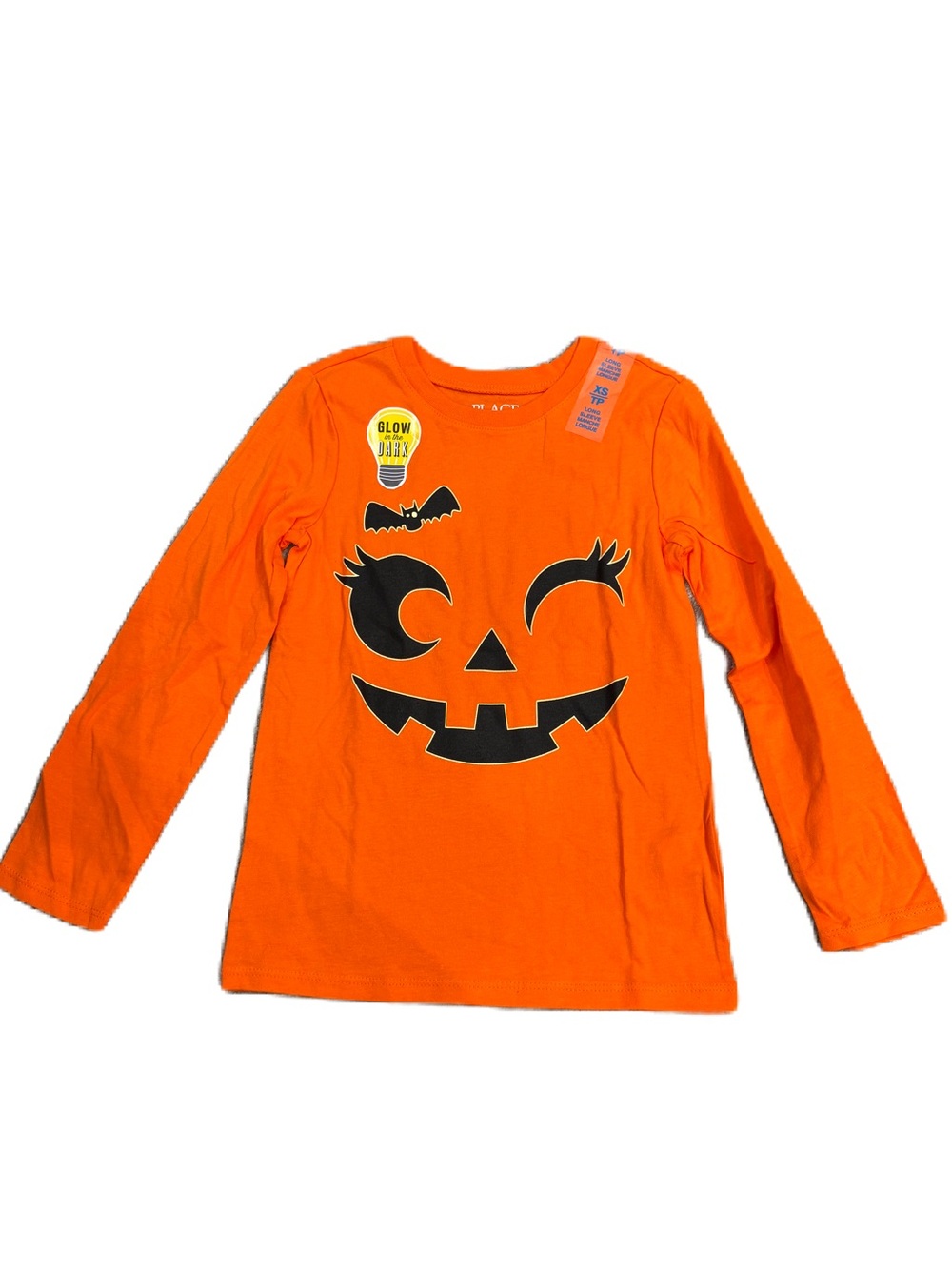 Children’s Place Bright Orange Halloween Glow in the Dark Tee - Size 4